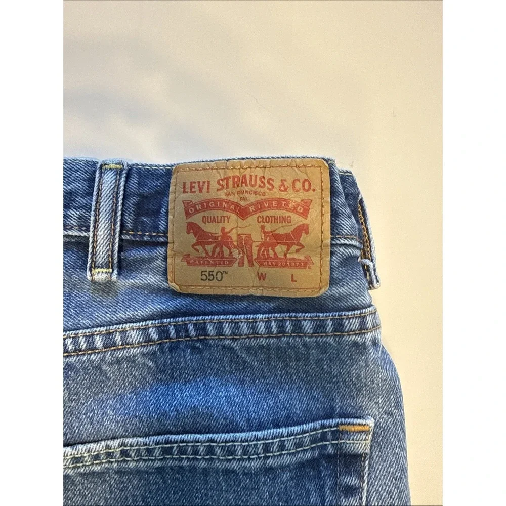 Levis 550 Jeans‎ Mens 44x29 Blue Relaxed Fit Straight Leg Medium Wash